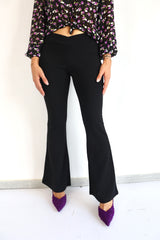 MOLLY BRACKEN Pantalone a zampetta nero