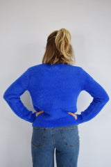 COMPANIA FANTASTICA Maglia effetto pelliccia blu