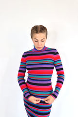 MOLLY BRACKEN Maglia a collo alto a righe colorate coordinato