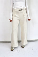 MOLLY BRACKEN Pantalone a costine vita alta