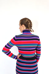 MOLLY BRACKEN Maglia a collo alto a righe colorate coordinato
