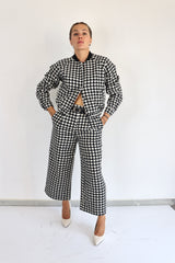 MOLLY BRACKEN Pantalone palazzo pied de poule coordinato