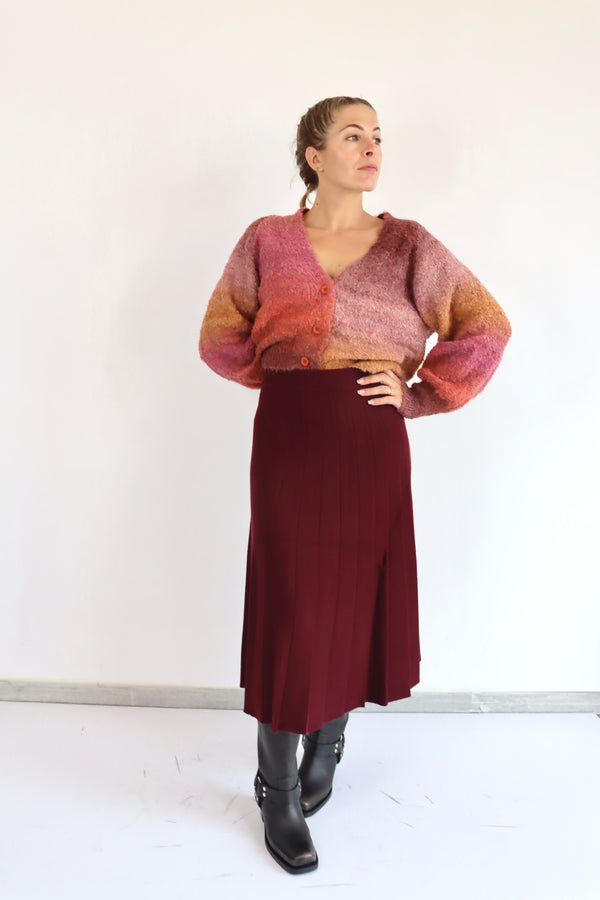 MOLLY BRACKEN Gonna midi bordeaux a costine