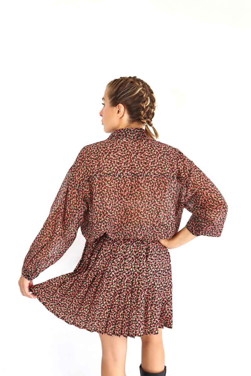 MOLLY BRACKEN Camicia fantasia tetris coordinato