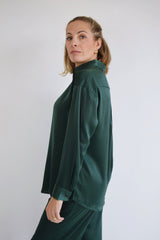 COMPANIA FANTASTICA Camicia di raso verde