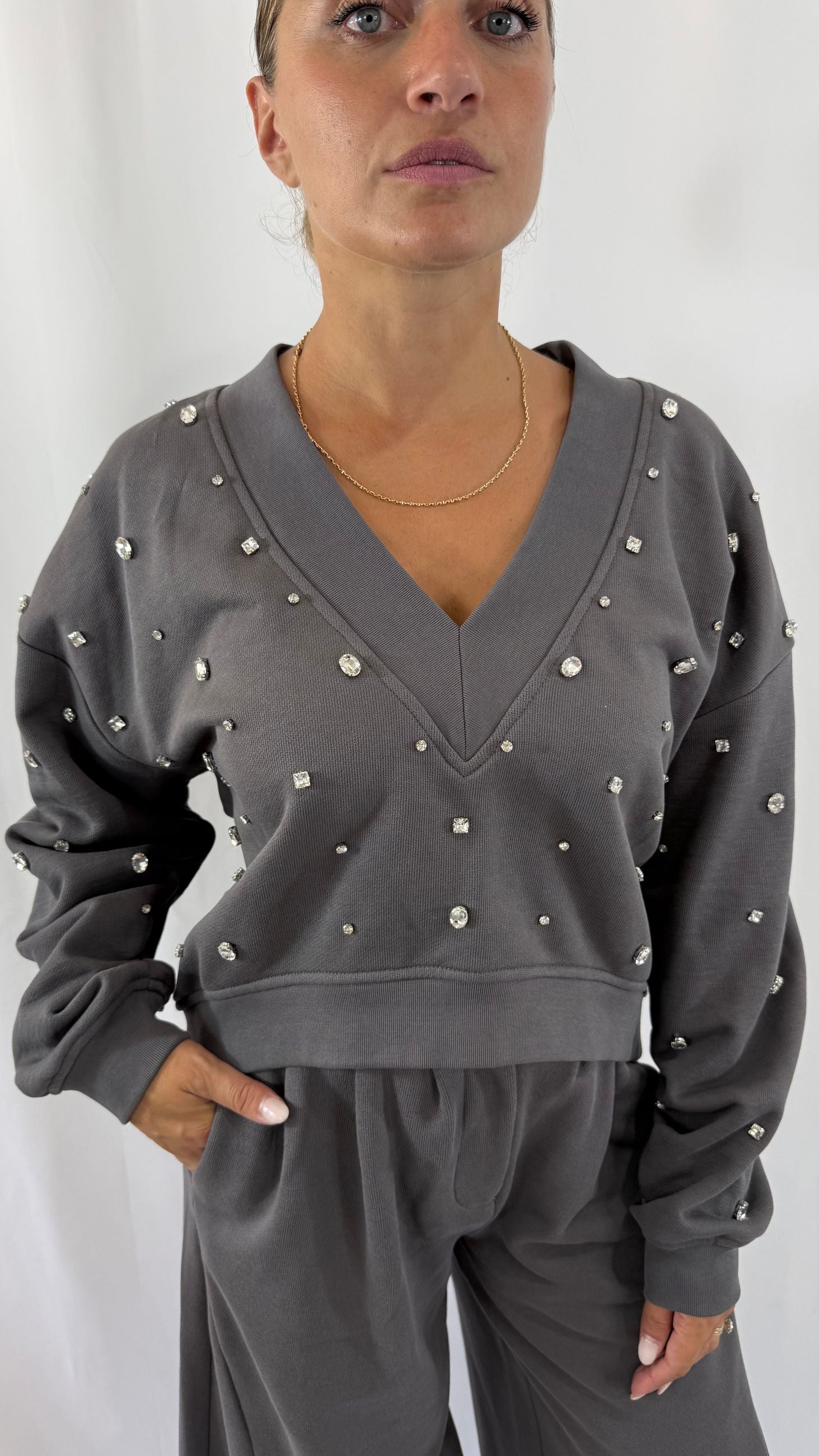 Felpa con pietre Silence Limited