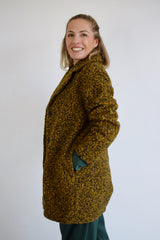 COMPANIA FANTASTICA Cappotto corto in tessuto bouclé giallo