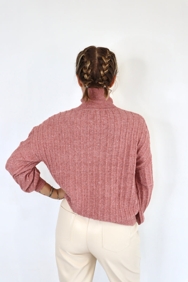 MOLLY BRACKEN Maglia a costine con collo alto