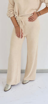 MOLLY BRACKEN Pantalone spugna a palazzo coordinato