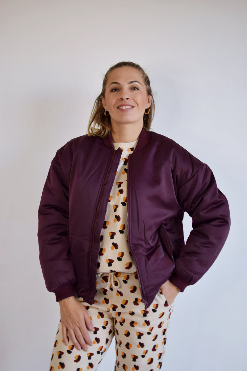 COMPANIA FANTASTICA Bomber imbottito melanzana