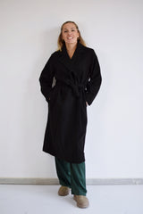 COMPANIA FANTASTICA Cappotto nero senza bottoni