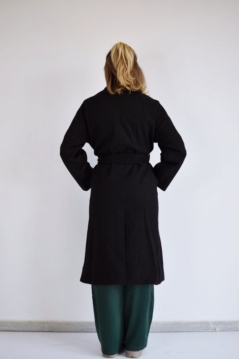 COMPANIA FANTASTICA Cappotto nero senza bottoni