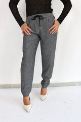 MOLLY BRACKEN Pantalone dritto a righe diagonali