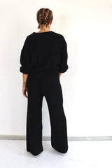 MOLLY BRACKEN Pantalone spugna a palazzo coordinato