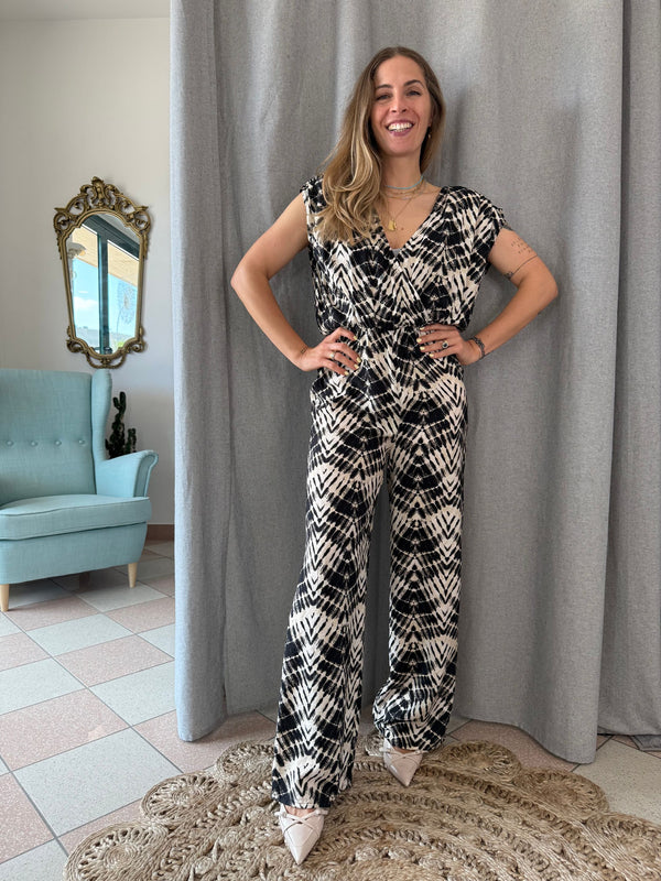 Jumpsuit a fantasia bianca e nera Molly Bracken
