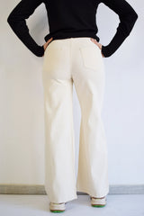COMPANIA FANTASTICA Jeans a vita alta ecru