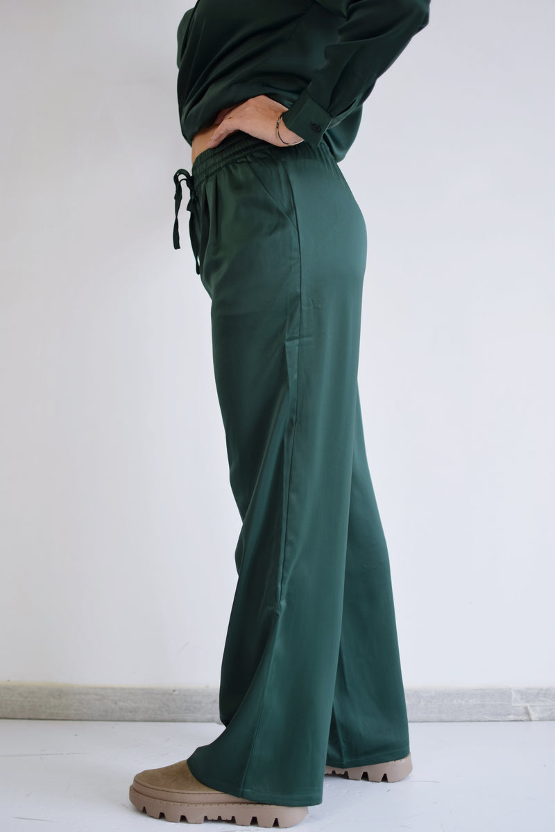 COMPANIA FANTASTICA Pantaloni satinati verdi