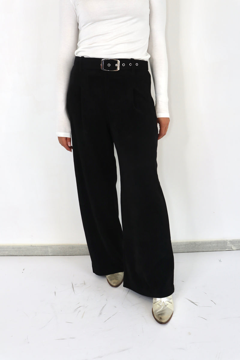 MOLLY BRACKEN Pantalone a costine vita alta