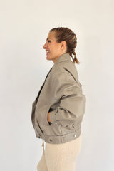 MOLLY BRACKEN Chiodo in similpelle beige