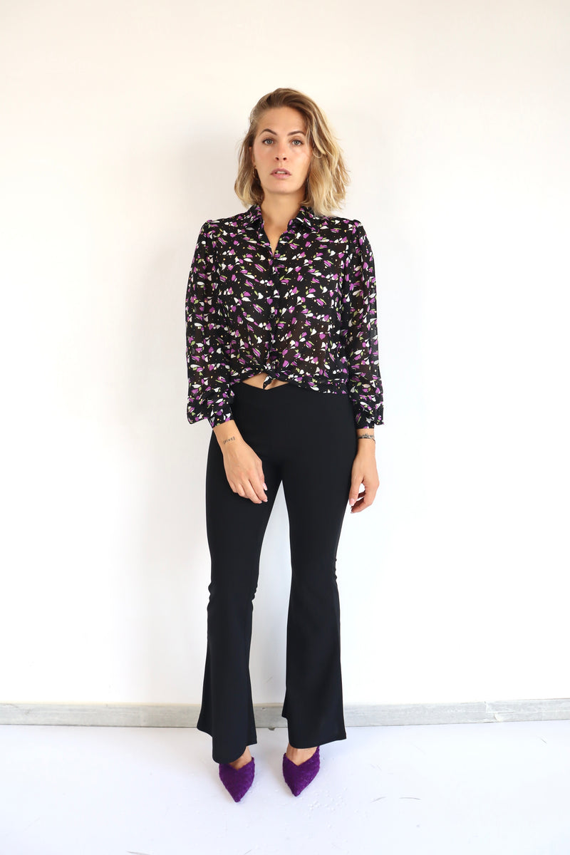 MOLLY BRACKEN Pantalone a zampetta nero