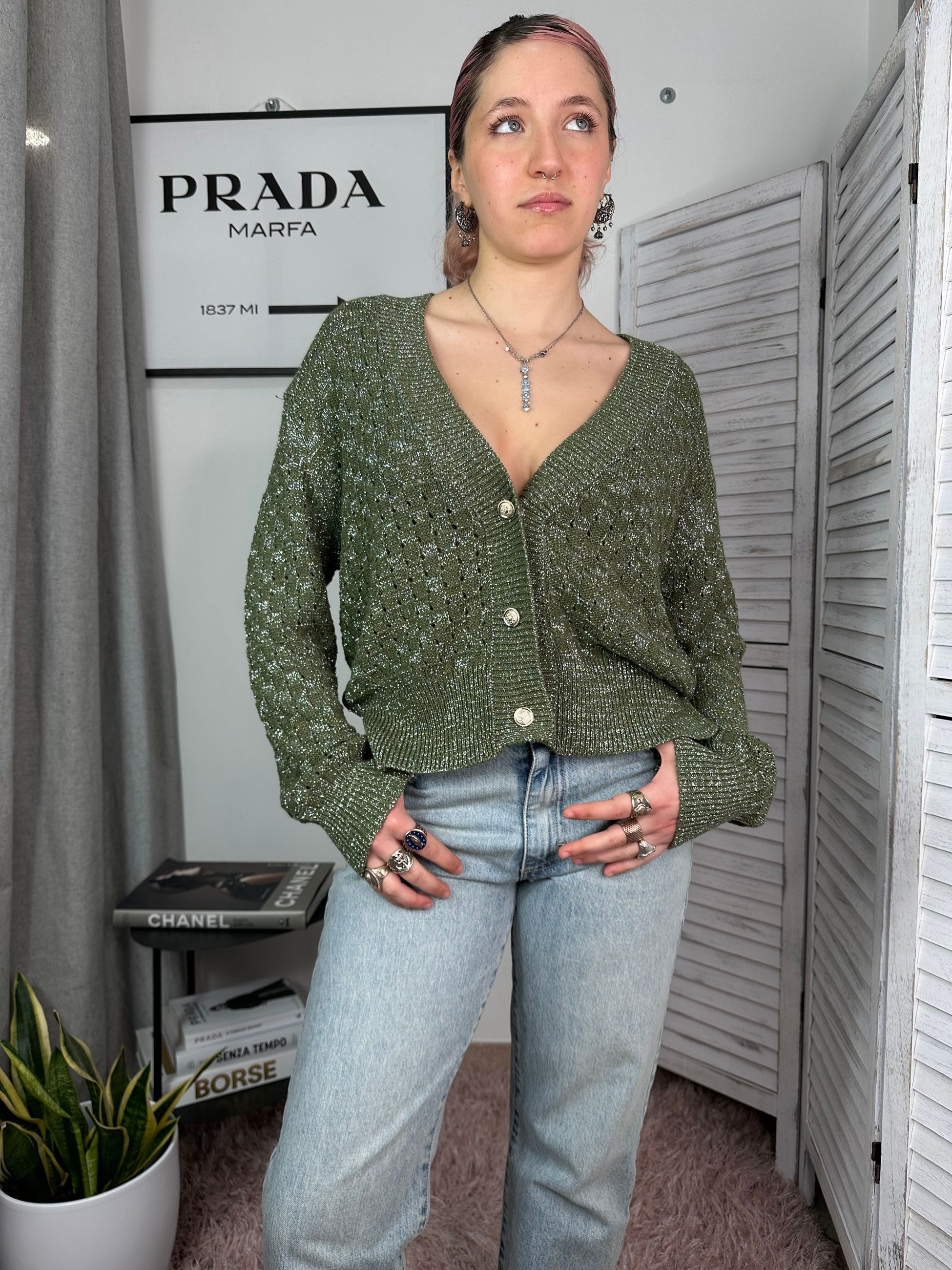 Cardigan in lurex Peperosa