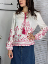 Camicia ricamo rosa Molly Bracken