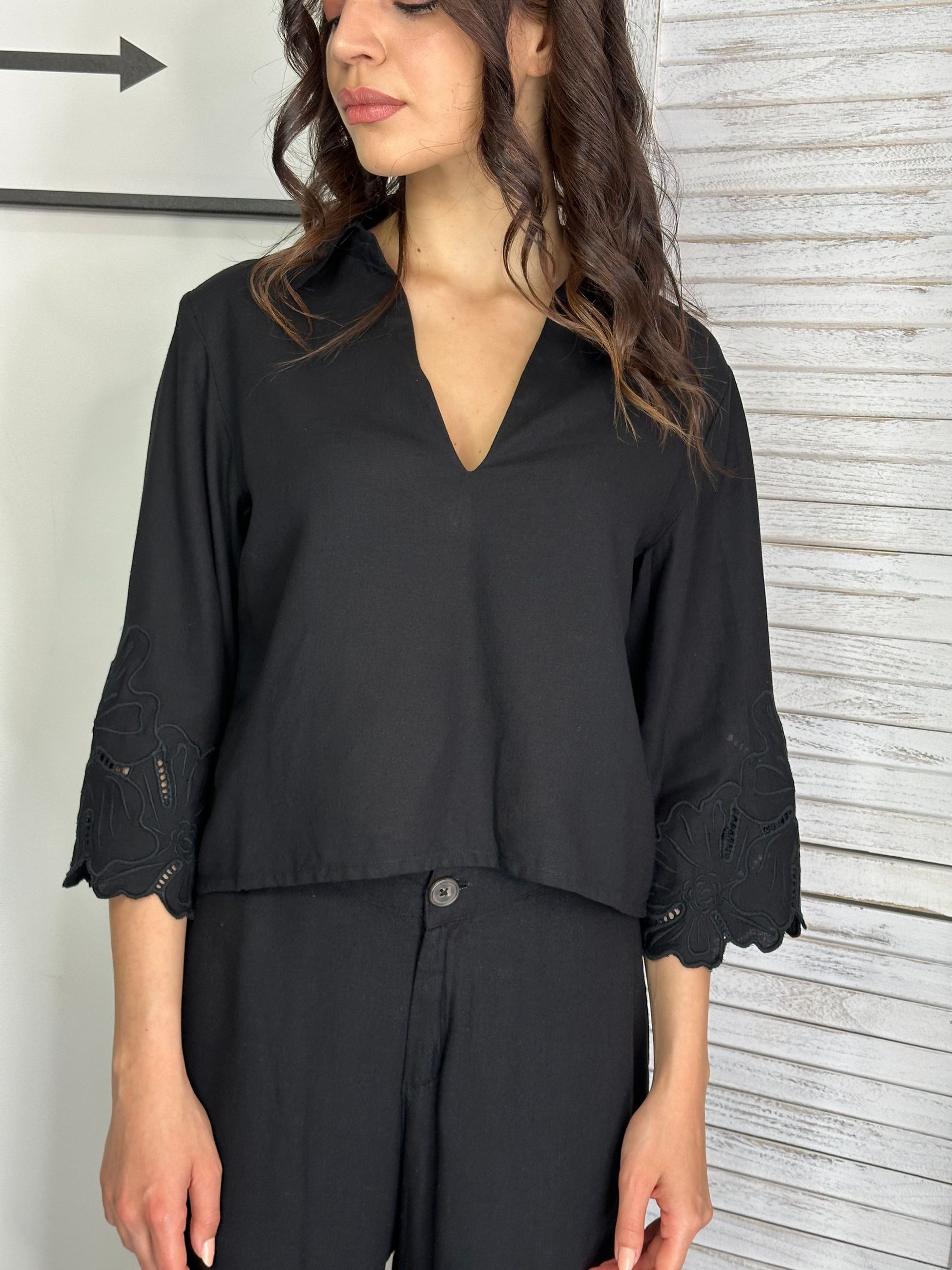 Blusa con inserto in pizzo Molly Bracken