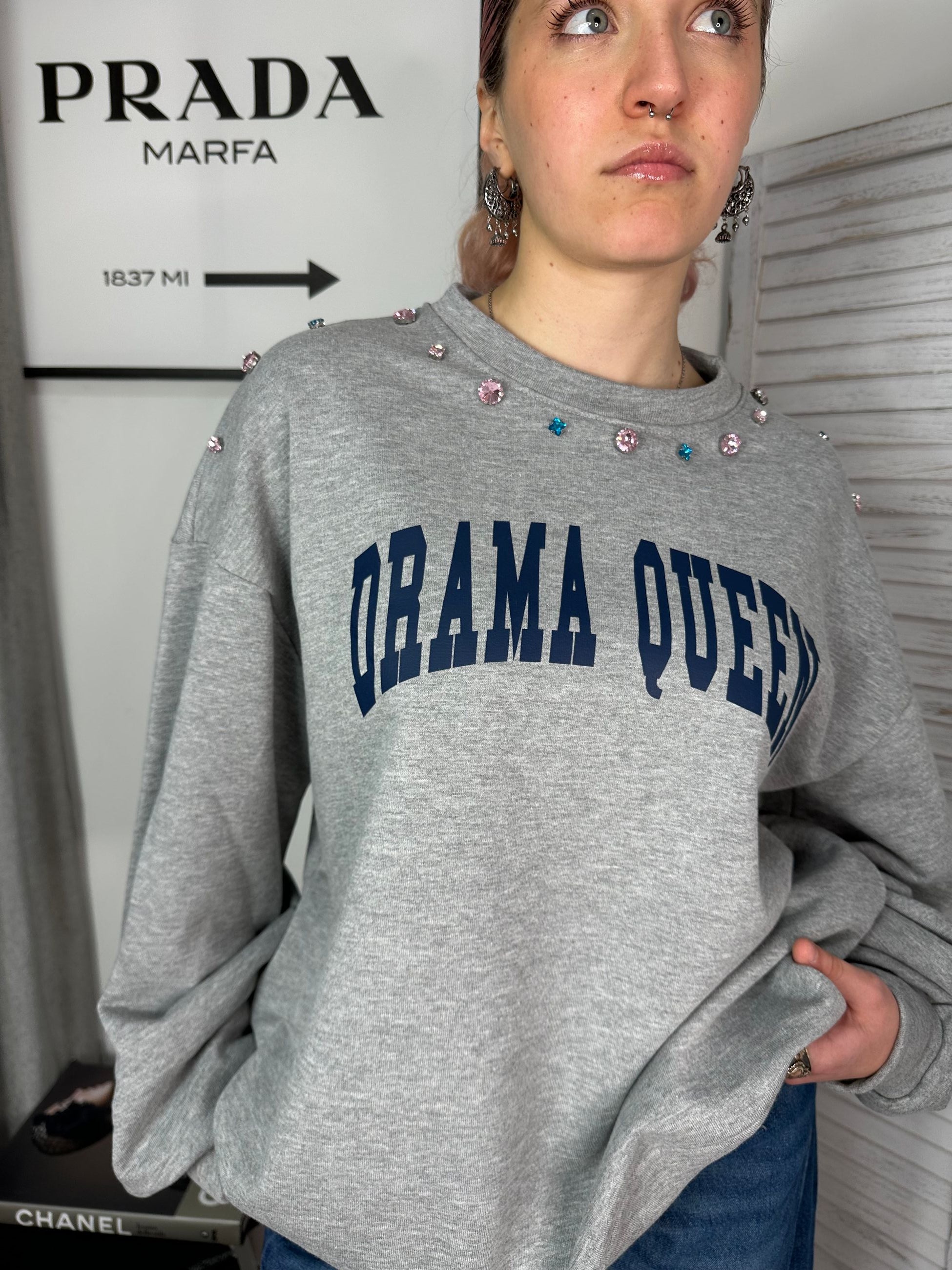 Felpa over DRAMA QUEEN Peperosa