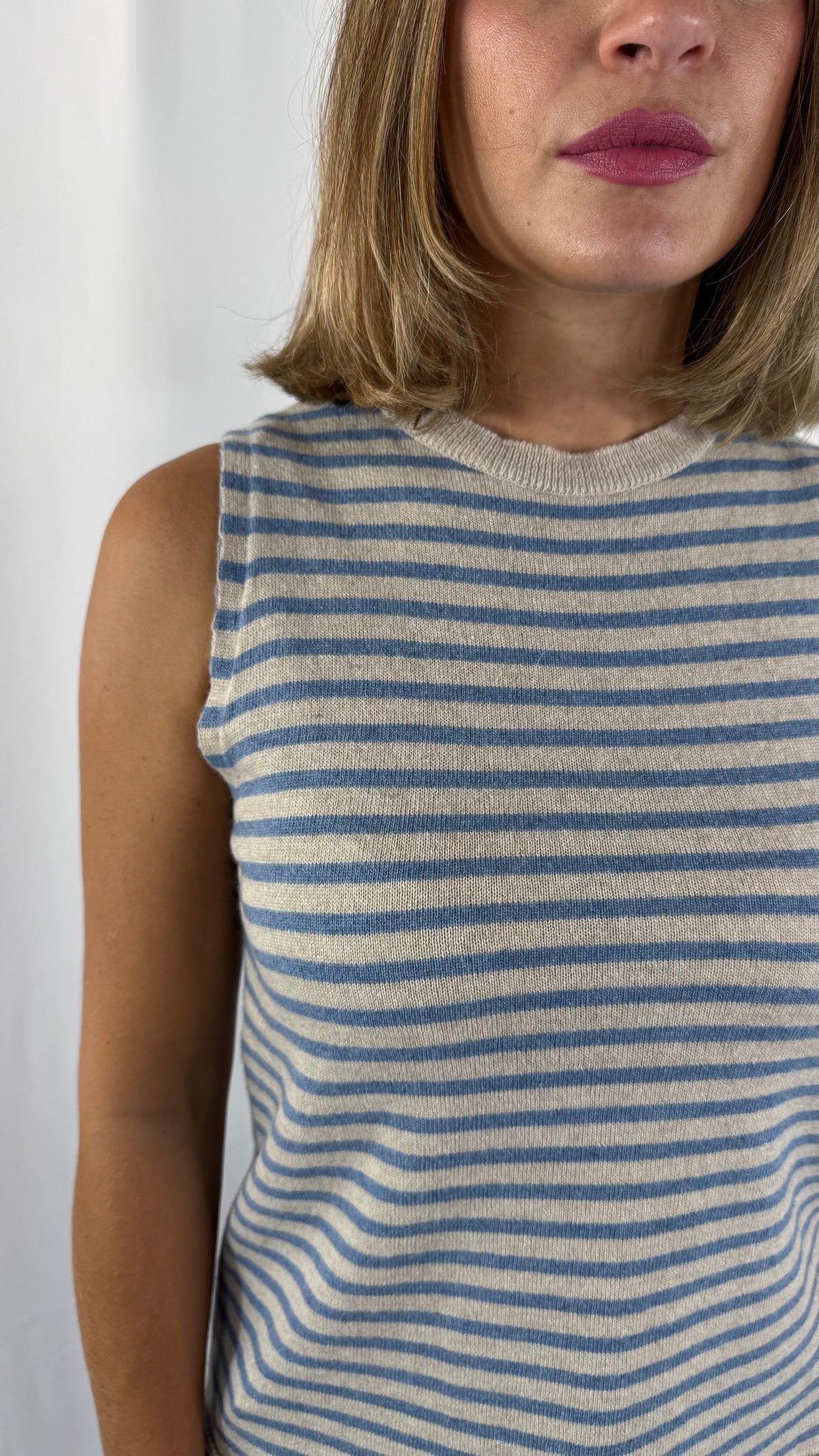 Gilet rigato in maglia Peperosa
