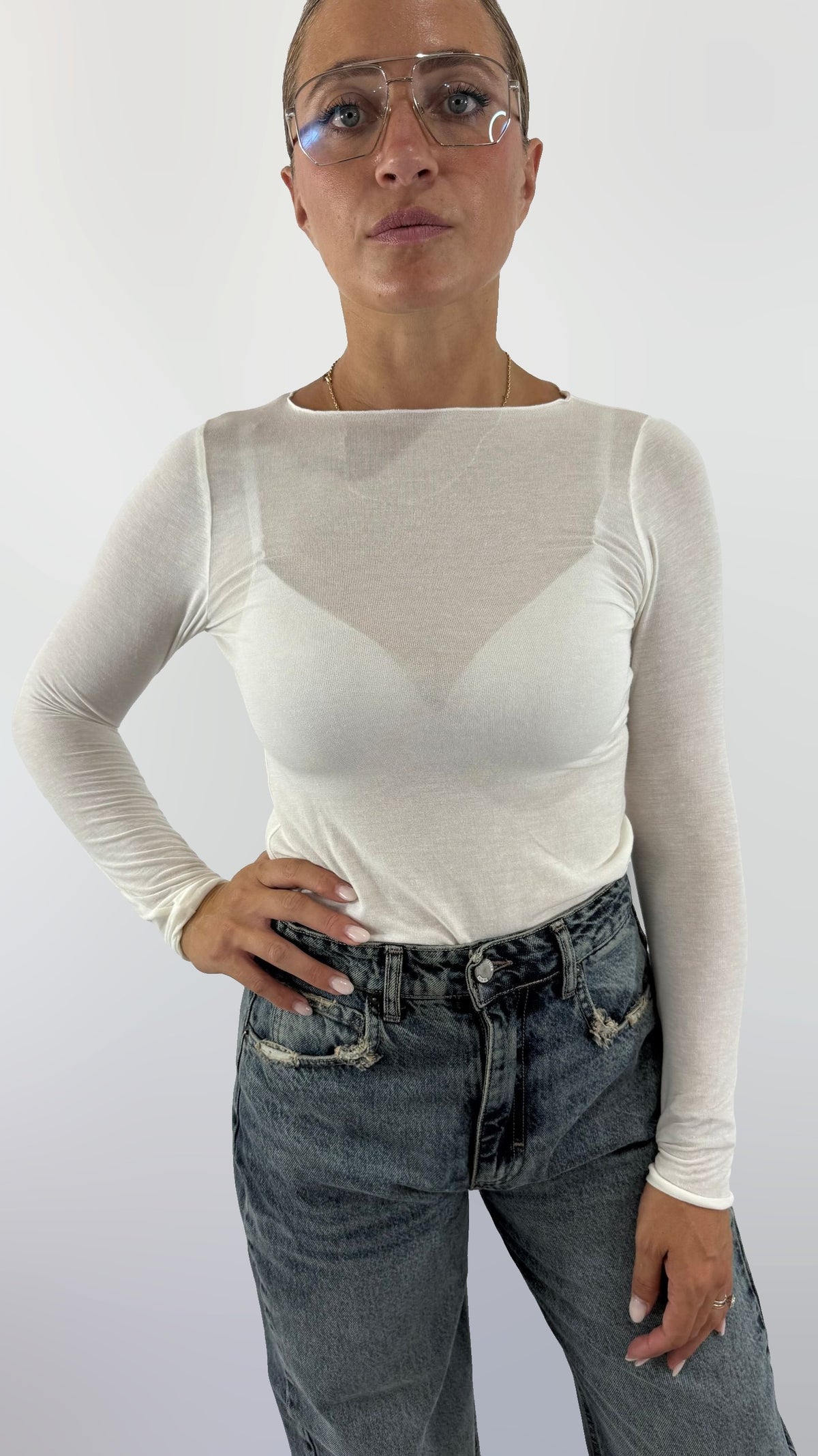Maglia basica Peperosa – panna