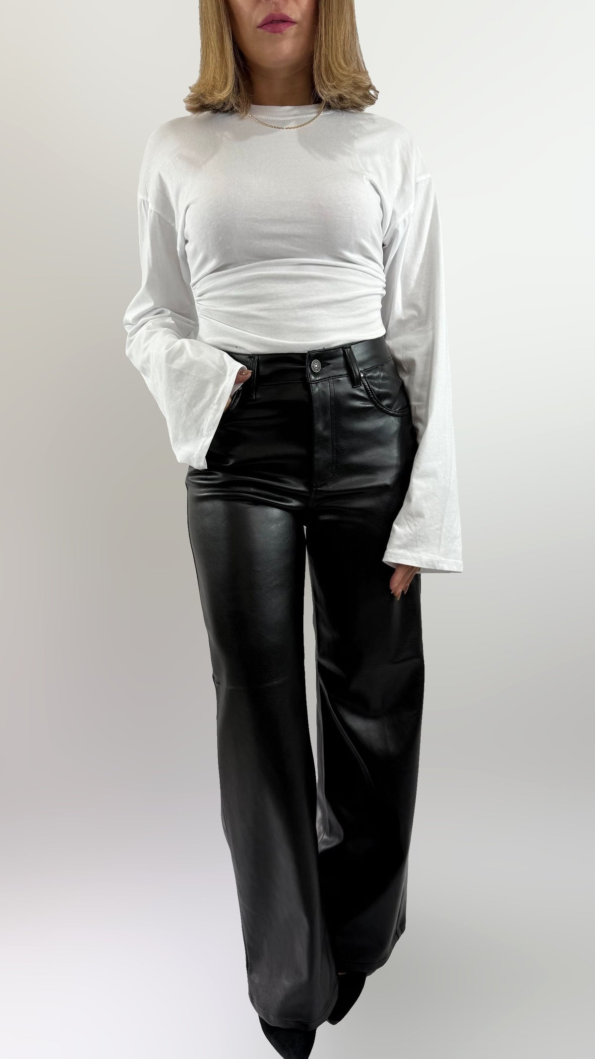 Pantalone similpelle nero God Save Denim