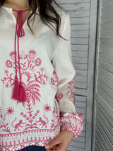 Camicia ricamo rosa Molly Bracken