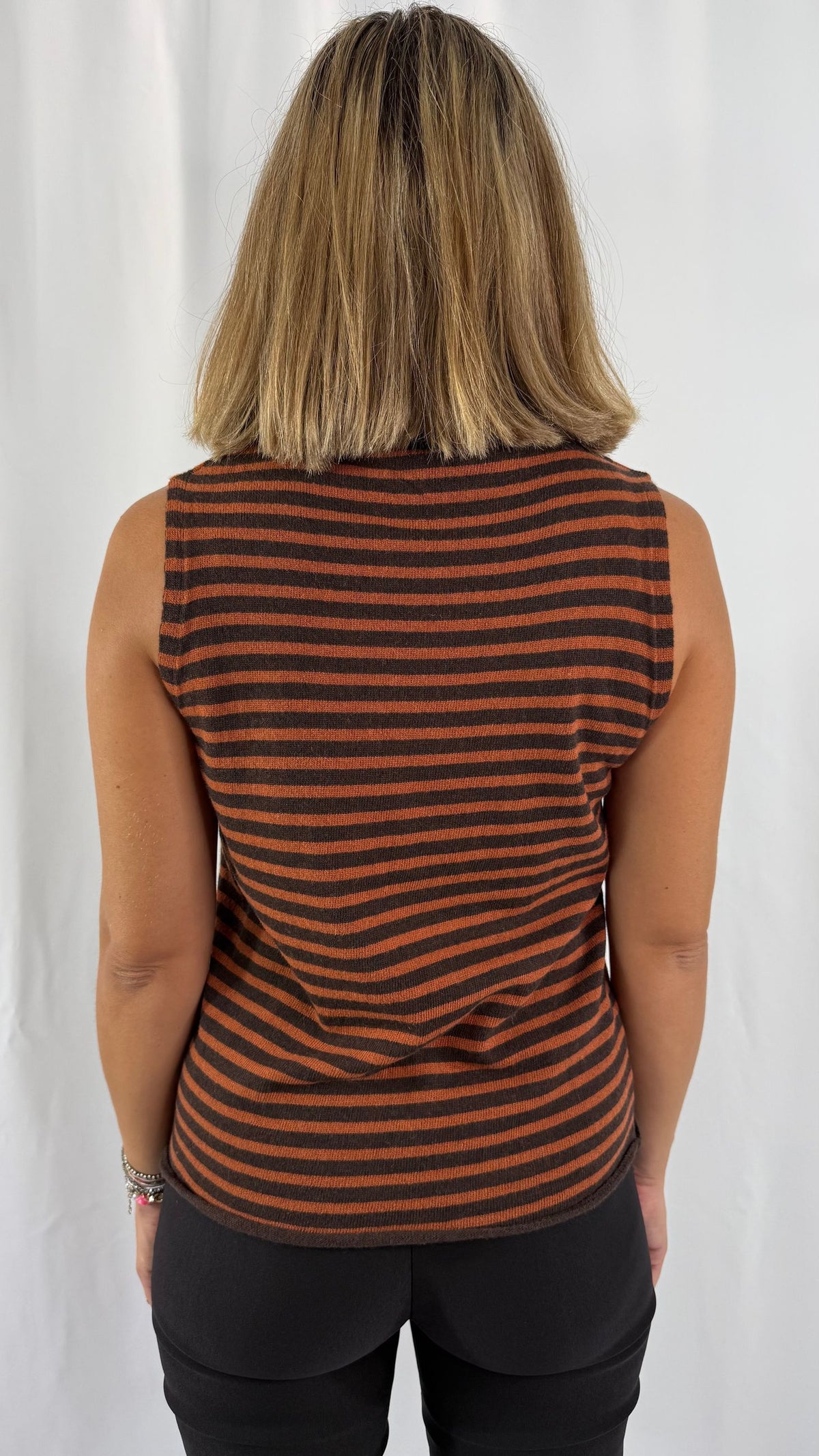 Gilet rigato in maglia Peperosa