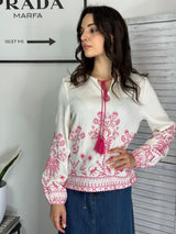 Camicia ricamo rosa Molly Bracken